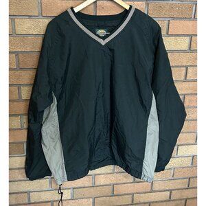 Vintage Cabela's Green V-Neck Windbreaker Nylon Pullover Jacket in Size L